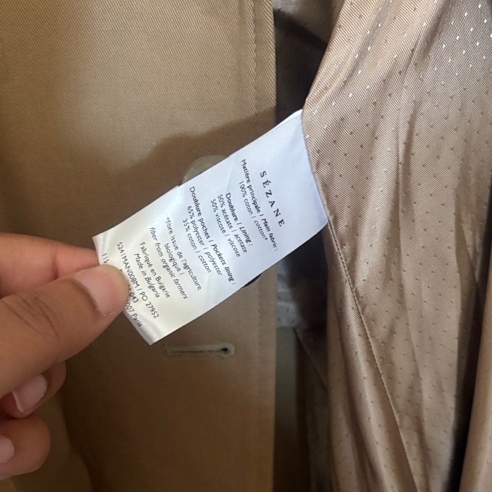 Sezane Scott Tan Trench Coat - Picture 8 of 11